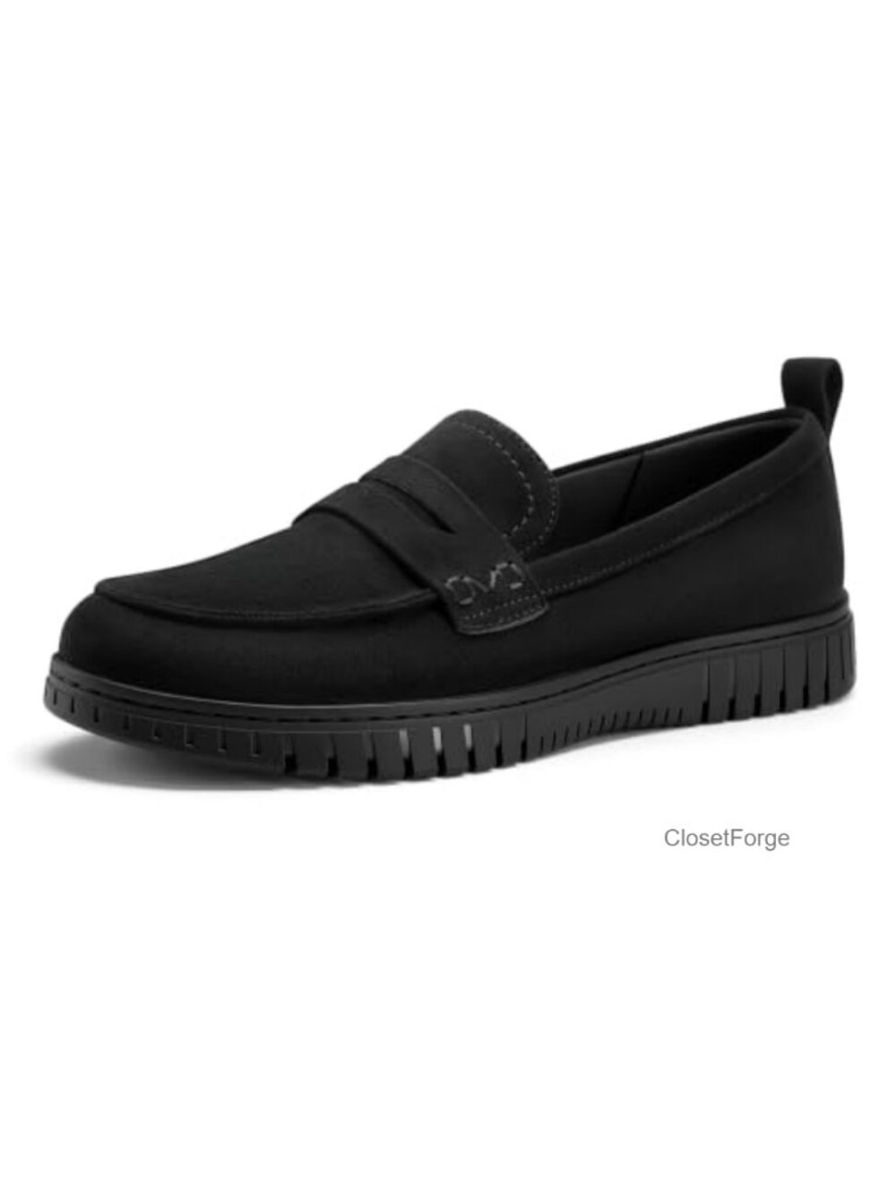 Women's Faux Suede Slip On Platform Loafers, Cushioned Arch Support Work